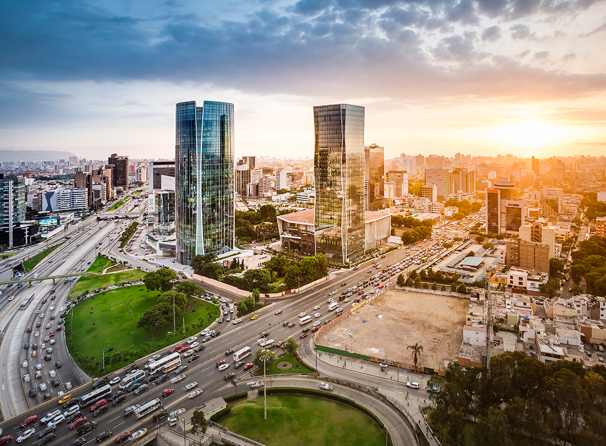 Lima vista panoramica al tramonto